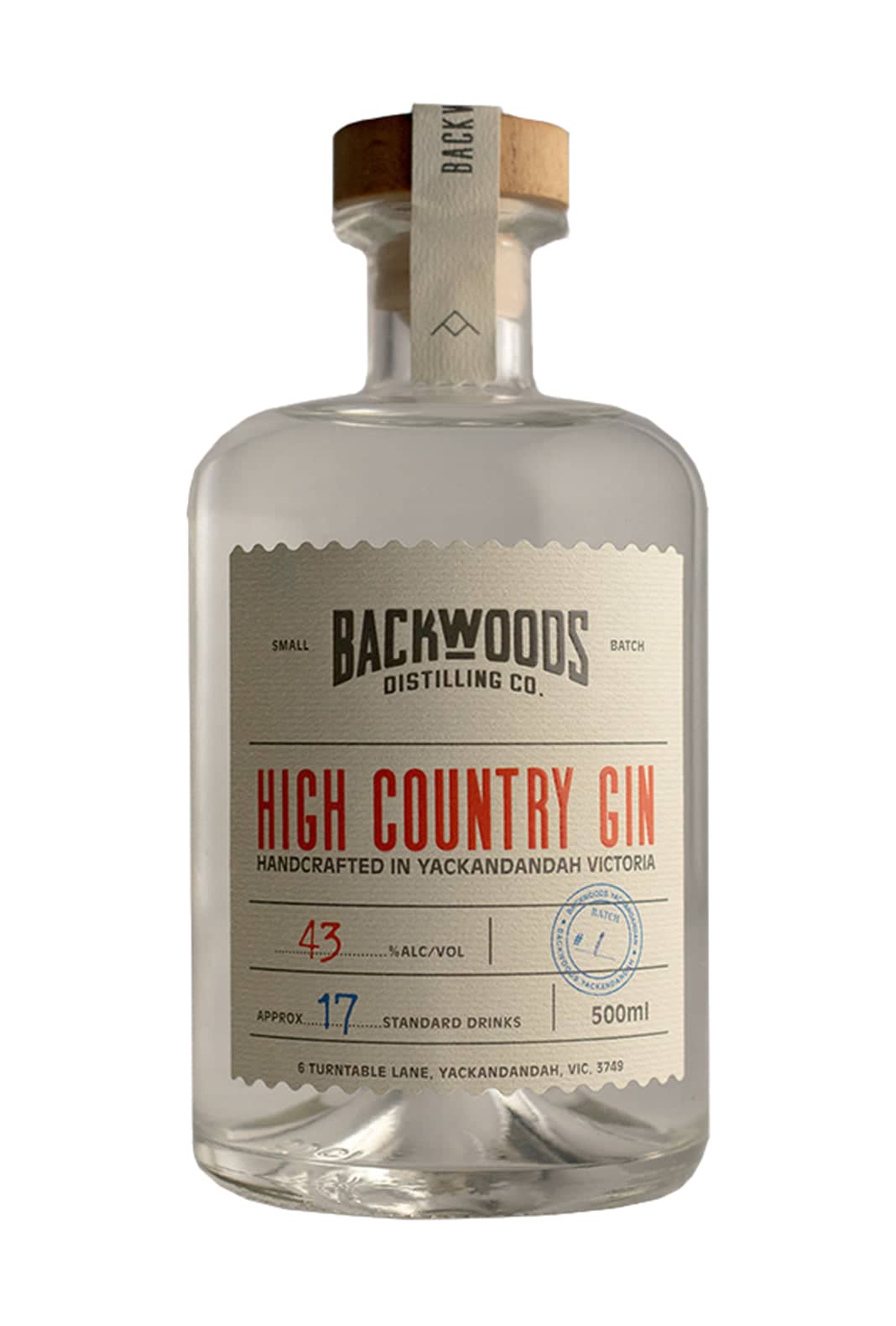 Backwoods High Country Gin 43% 500ml | Gin | Shop online at Spirits of France
