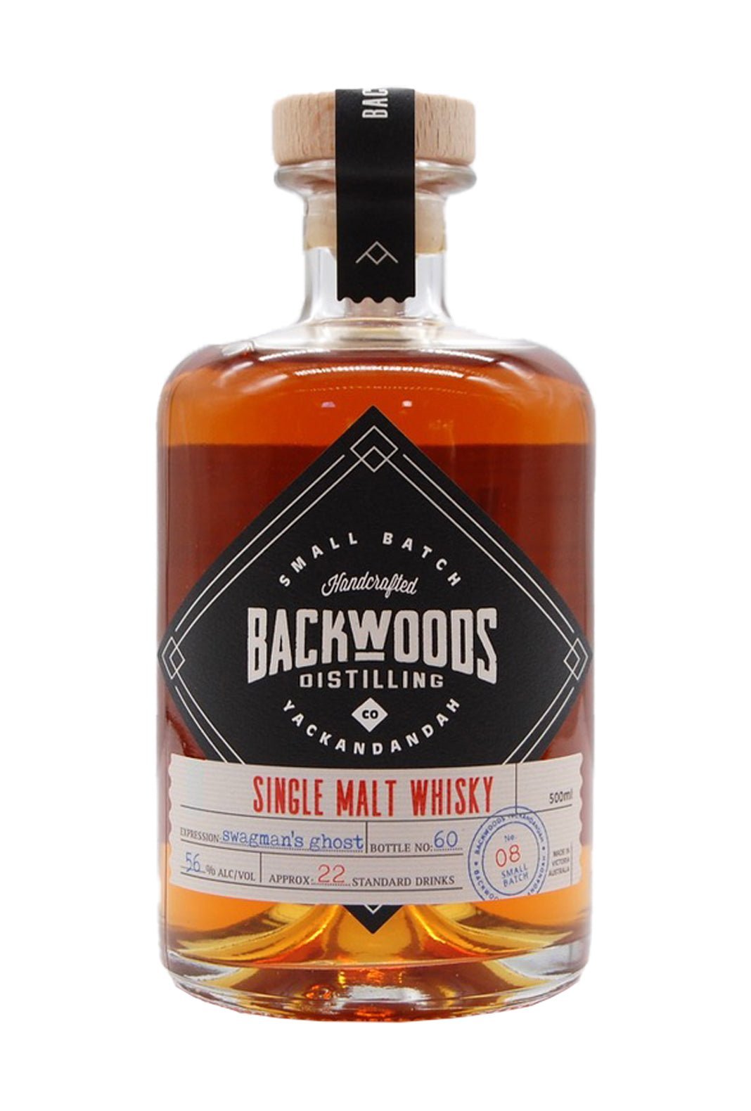 Backwoods Single Malt Cask Strength Batch 8 Swagmans Ghost Expression 56% 500ml | whiskey | Shop online at Spirits of France