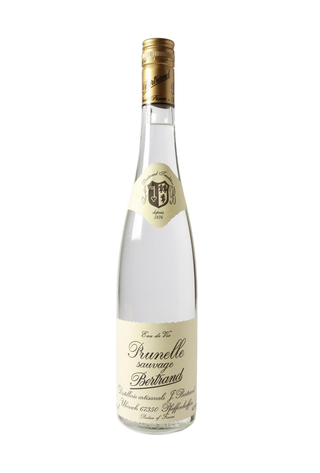 Bertrand Eau de Vie de Prunelle Sauvage (Sloe Berry) 45% 700ml | Liqueurs | Shop online at Spirits of France