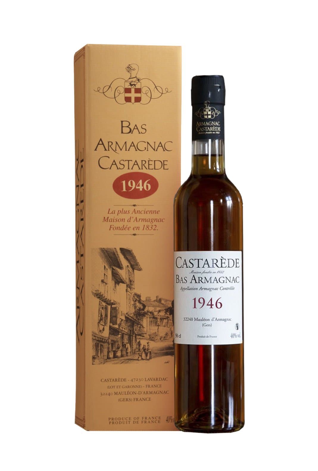 Castarede 1946 Armagnac 40% 500ml | Brandy | Shop online at Spirits of France