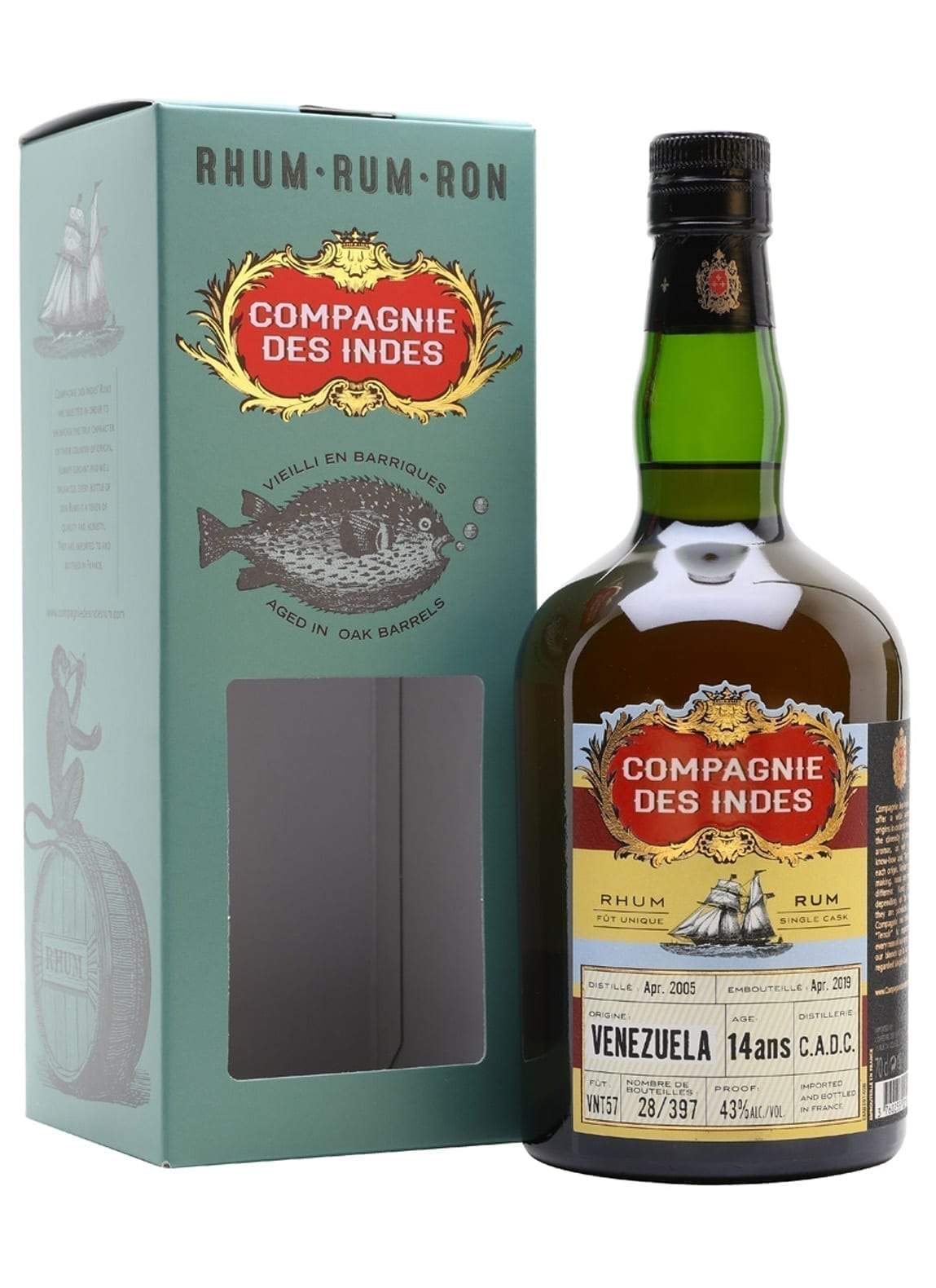 Compagnie des Indes Rum Venezuela 14 years 43% 700ml | Rum | Shop online at Spirits of France