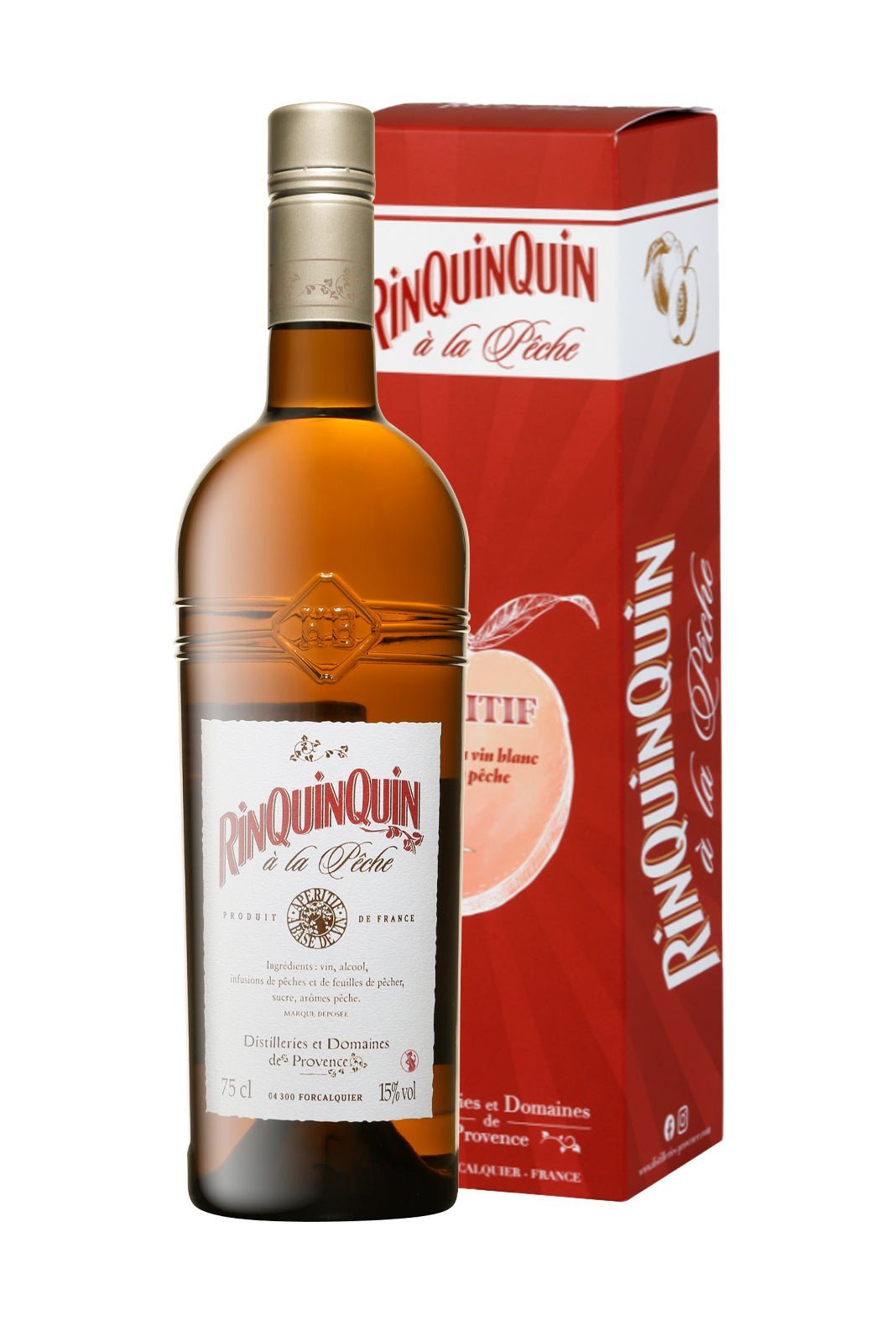 Distillerie et Domaines de Provence 'Rinquinquin a la Peche' (Peach) Aperitif 15% 750ml | Liqueurs | Shop online at Spirits of France
