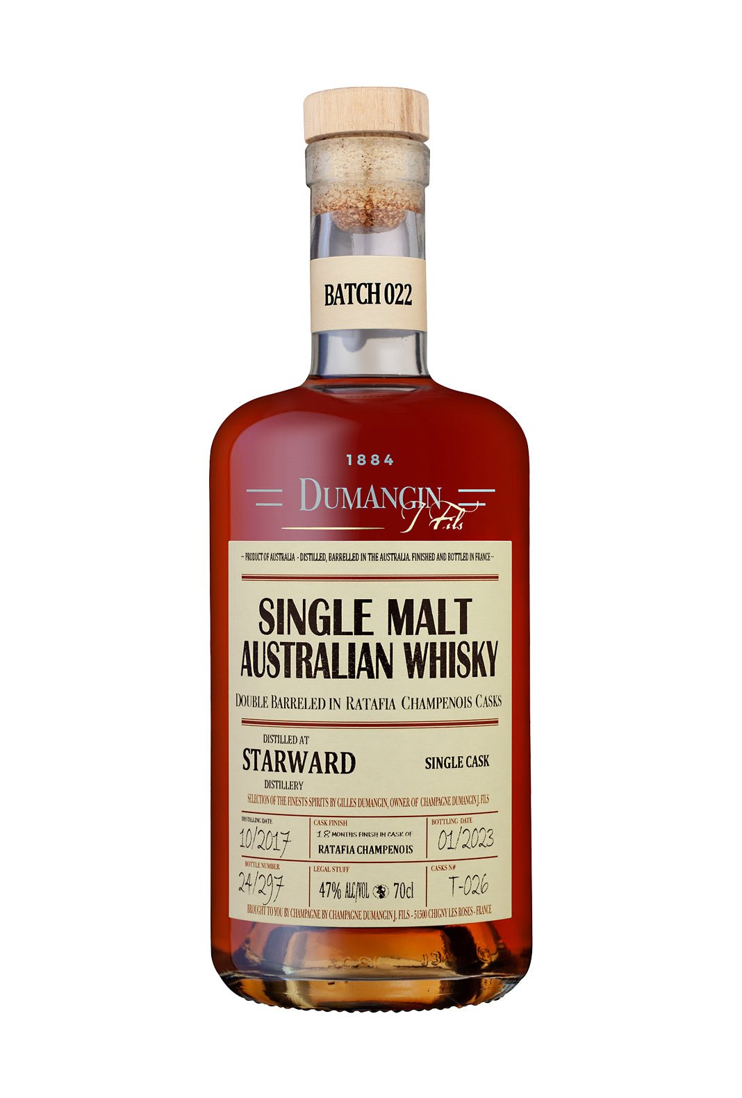 Dumangin Whisky Batch 022 Starward Australian Single Malt Whisky 2017 47% 700ml | Whisky | Shop online at Spirits of France
