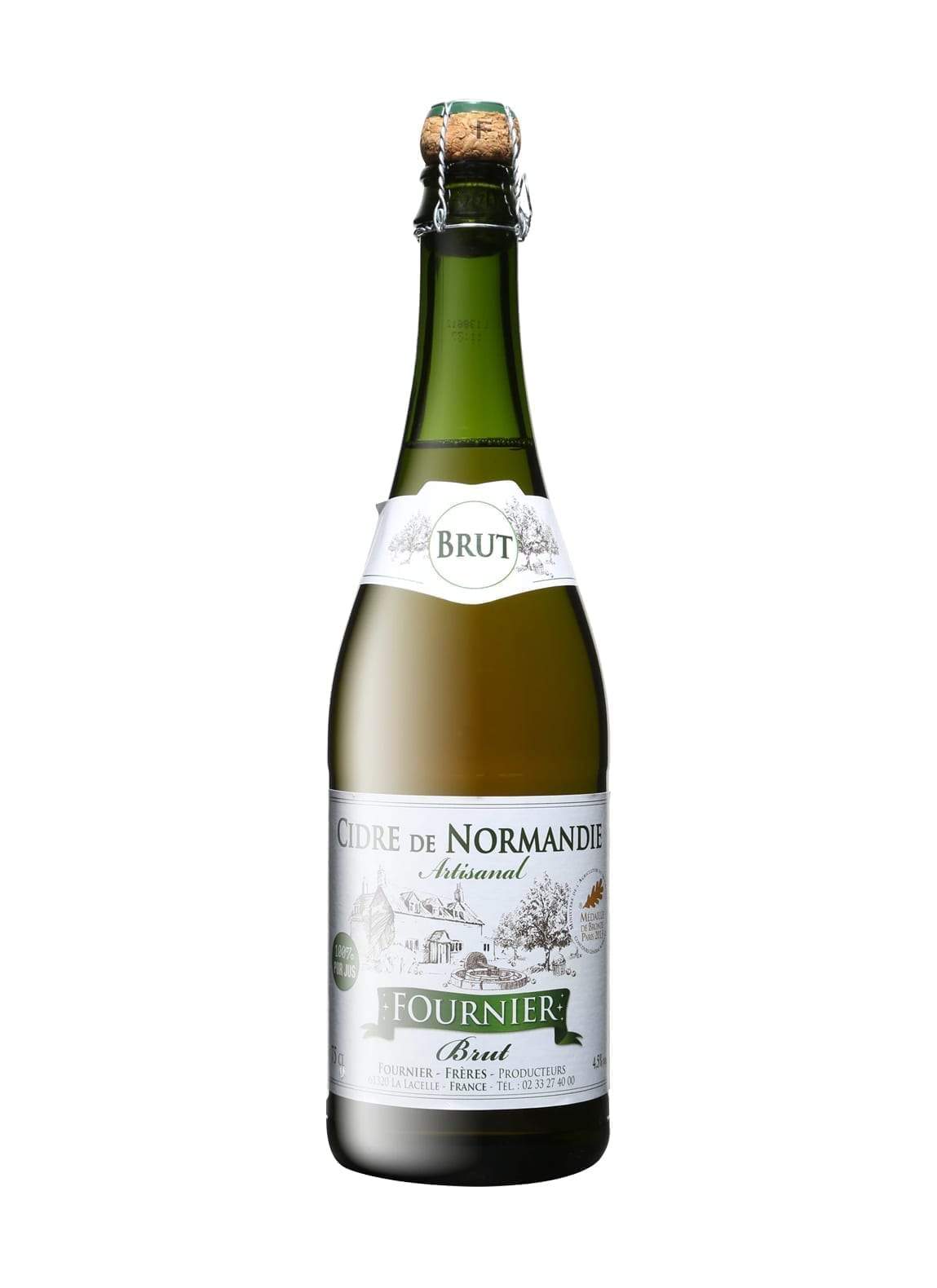 Fournier Brut Cidre de Normandie (dry apple cider) Artisanal 4.5% 750ml | Hard Cider | Shop online at Spirits of France