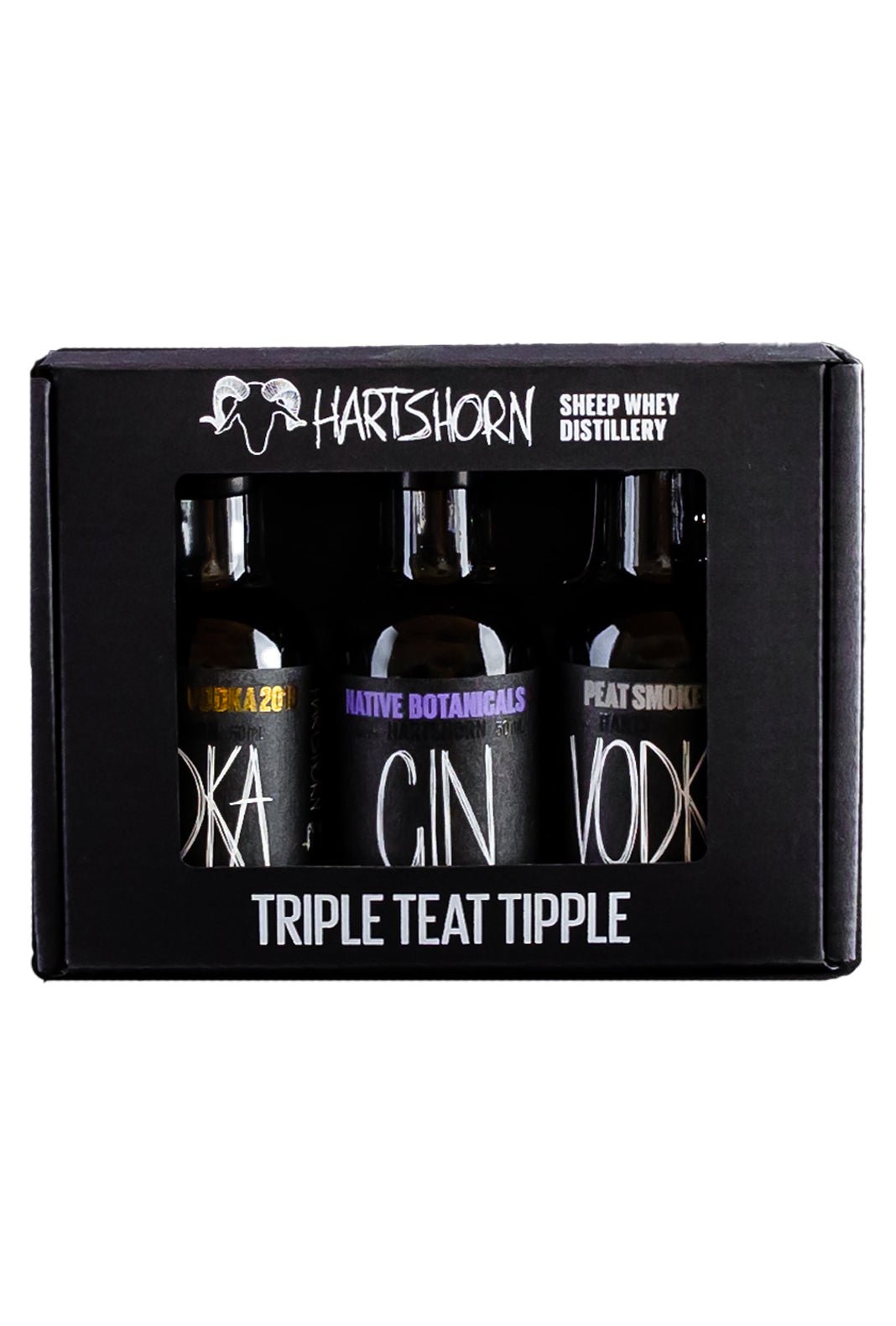 Hartshorn Trio Original Vodka, Gin, Peated Vodka Gift Pack 3 x 50ml | Liquor & Spirits | Shop online at Spirits of France