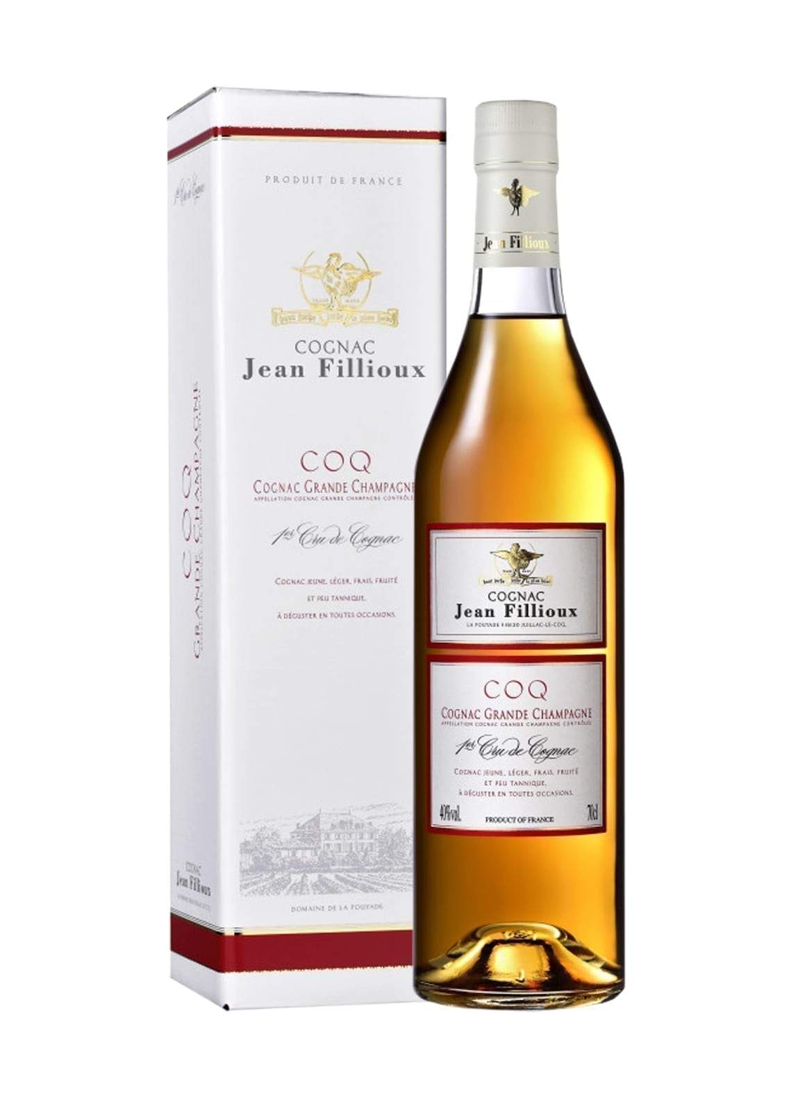 Jean Fillioux Cognac 'COQ' Grande Champagne 1er Cru 3-4 years 40% 700ml | Brandy | Shop online at Spirits of France