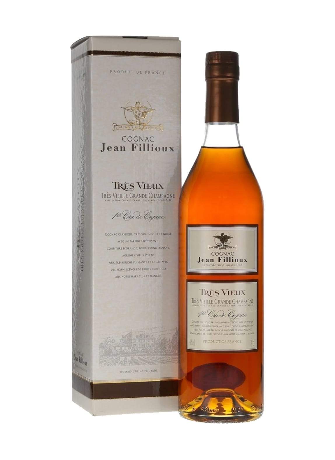 Jean Fillioux Cognac GC XO 25-30 years Tres Vieux 40% 700ml | Brandy | Shop online at Spirits of France