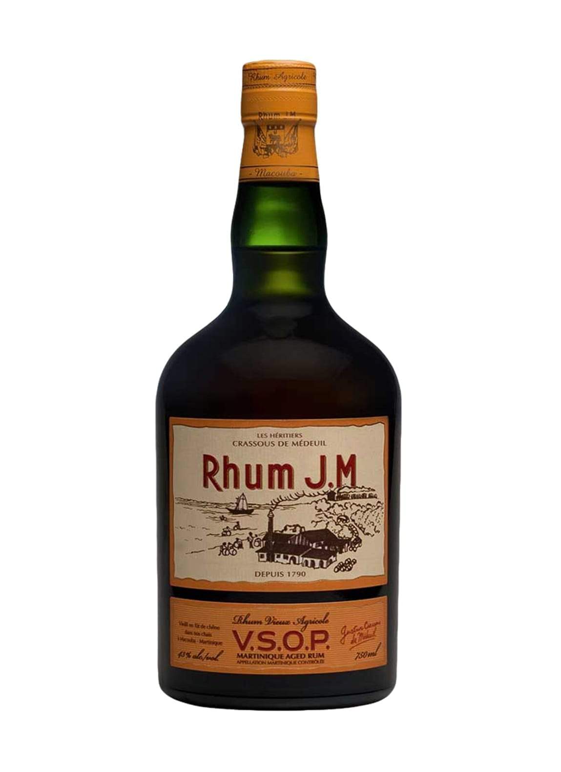 J.M Rhum Agricole VSOP (Aged 4 years Bourbon & American Oak) 43% 700ml | Rum | Shop online at Spirits of France