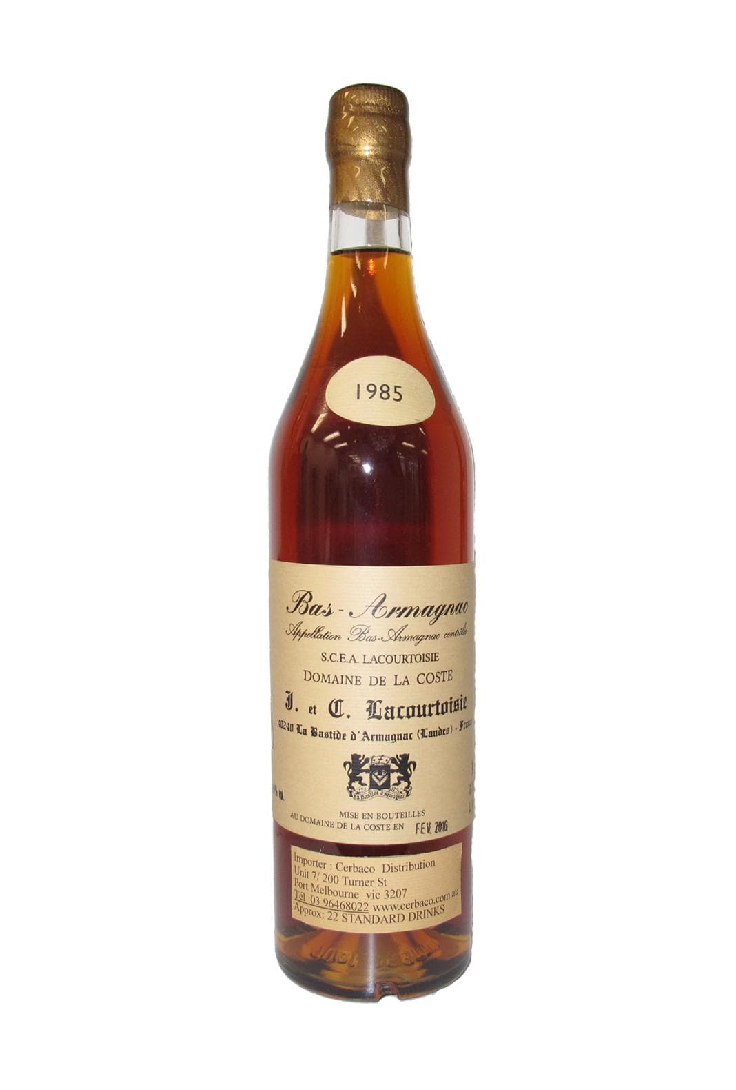 Lacourtoisie Bas Armagnac 1985 40% 700ml | Brandy | Shop online at Spirits of France