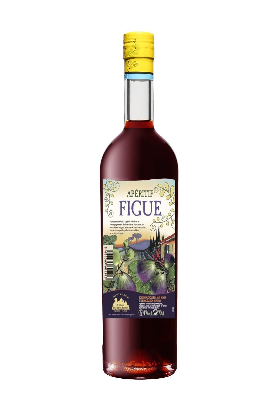 Vedrenne-Terres Rouge Aperitif Figue (Fig) 17% 700ml | Liqueurs | Shop online at Spirits of France
