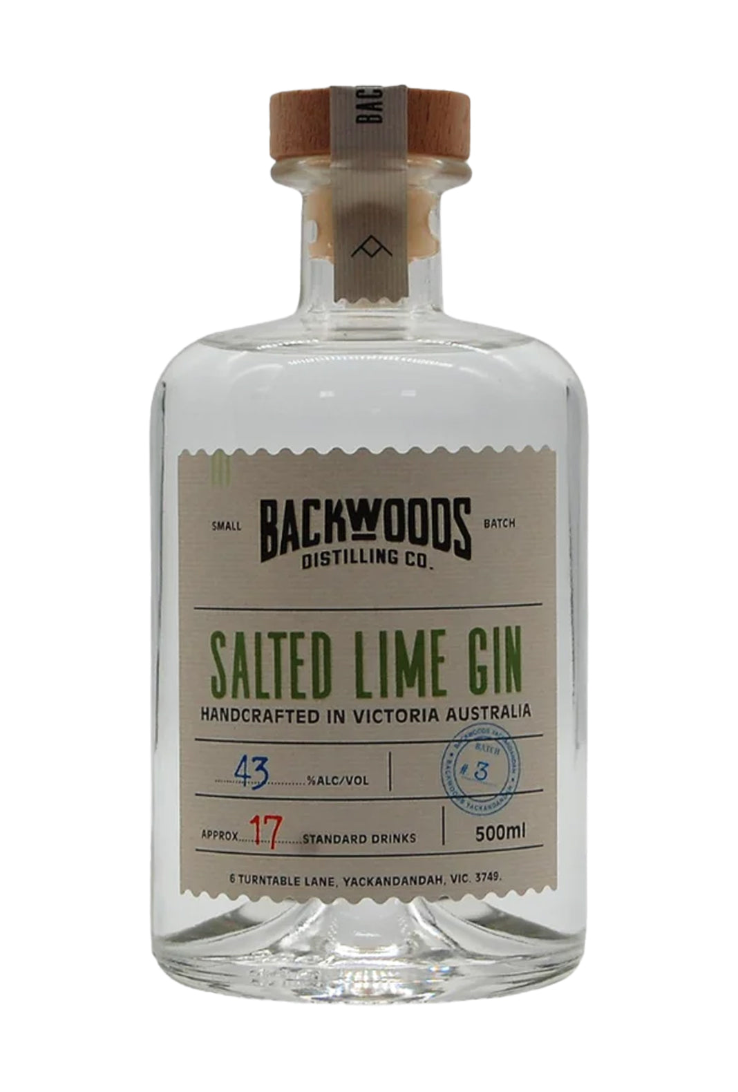 Backwoods Salted Lime Gin 43% 500ml