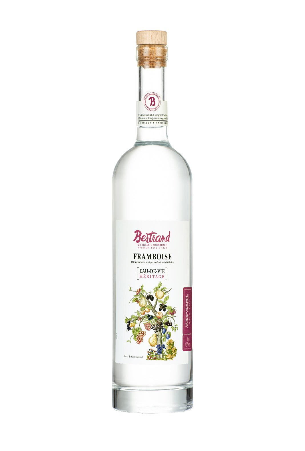 Bertrand Eau de Vie Framboise Sauvage (Raspberry) 45% 700ml | Liqueurs | Shop online at Spirits of France