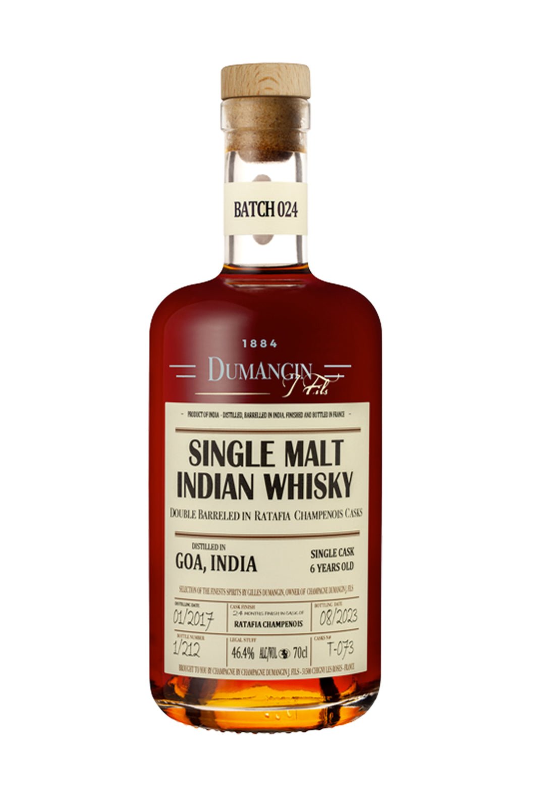 Dumangin 024 Indian GOA Single Malt Whisky 46.4% 700ml | Whisky | Shop online at Spirits of France