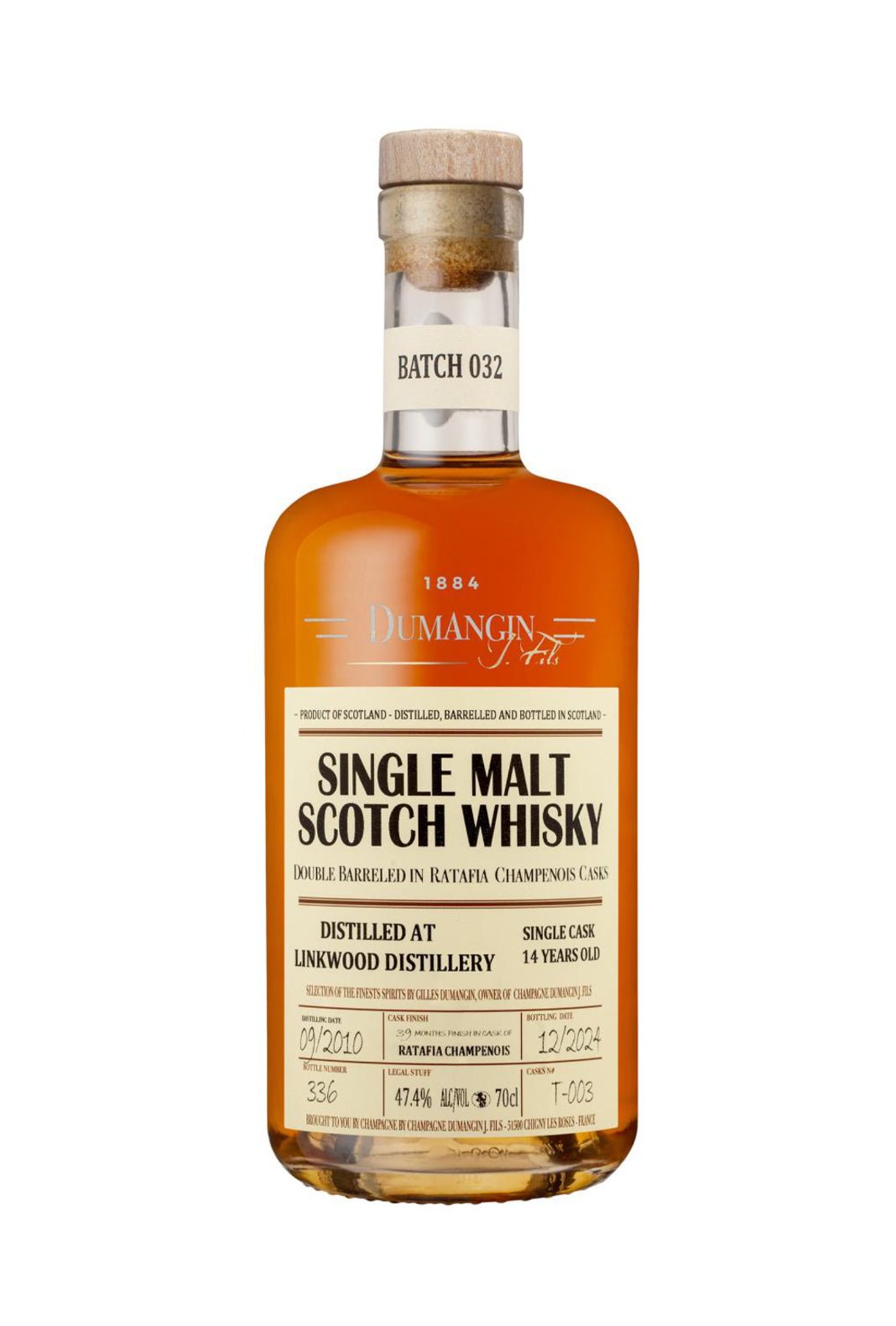 Dumangin 032 Single Malt Scotch Whisky Linkwood 47.4% 700ml | Whisky | Shop online at Spirits of France