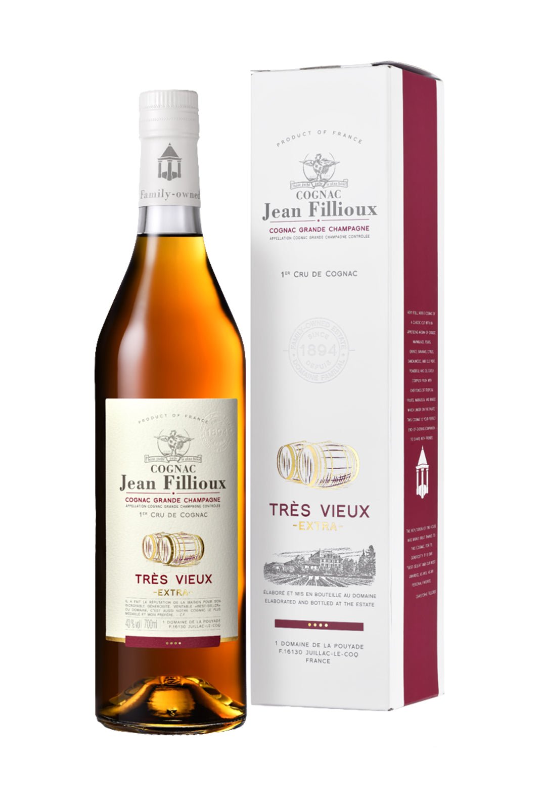 Jean Fillioux Cognac GC XO 25 - 30 years Tres Vieux 40% 700ml | Cognac | Shop online at Spirits of France