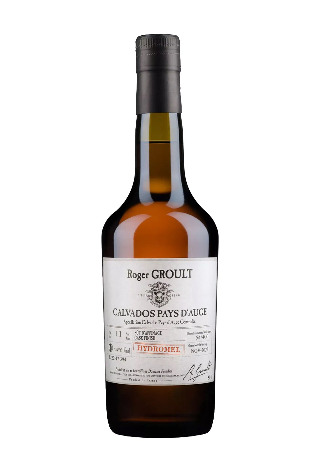 Roger Groult Calvados Hydromel Pays d'Auge 44.6% 500ml | Calvados : Pays d'Auge | Shop online at Spirits of France
