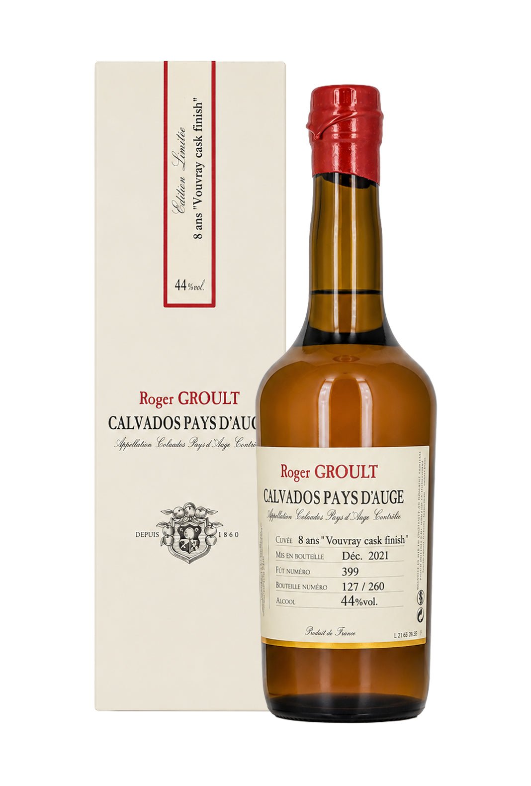 Roger Groult Calvados Vouvray Pays d'Auge 44% 500ml | Calvados : Pays d'Auge | Shop online at Spirits of France