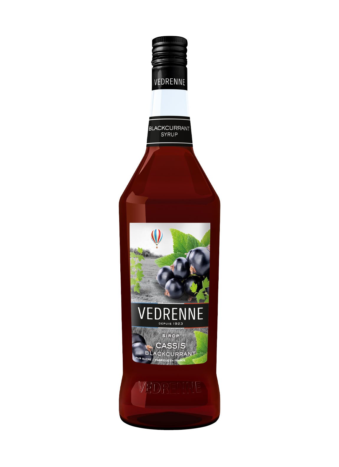 Vedrenne Blackcurrant Syrup 0% 1000ml | Cordial | Shop online at Spirits of France