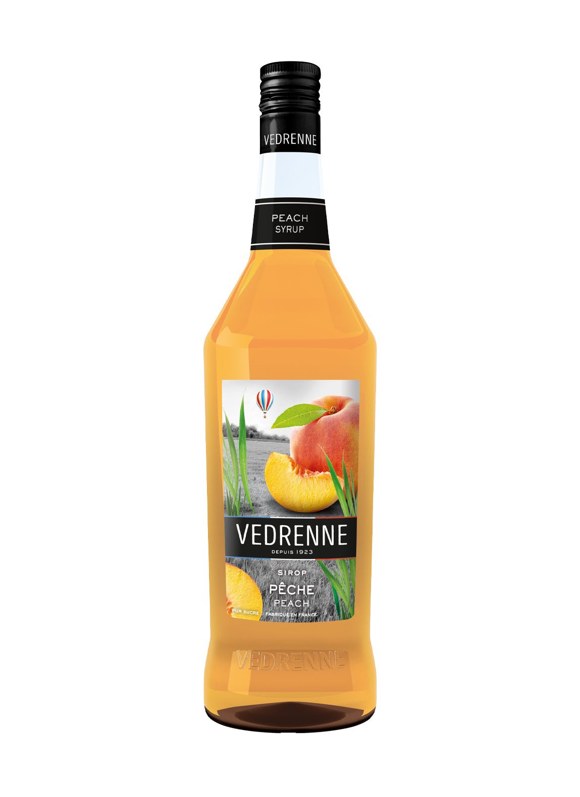 Vedrenne Peach Syrup 0% 1000ml | Cordial | Shop online at Spirits of France