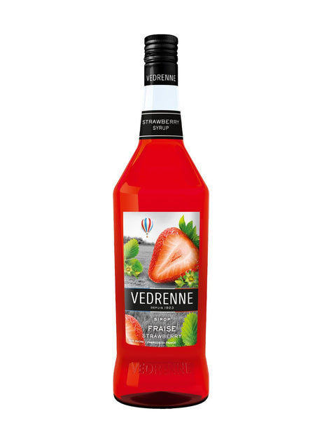 Vedrenne Strawberry Syrup 0% 1000ml | Cordial | Shop online at Spirits of France