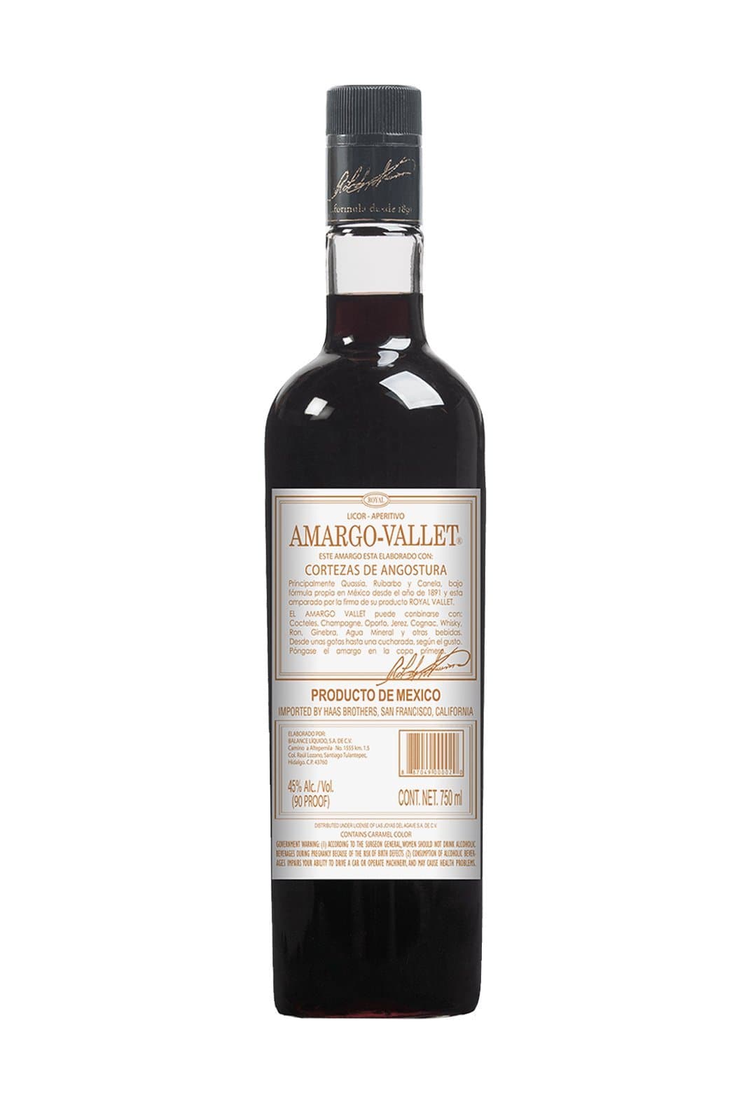 Amargo-Vallet Bitter liqueur Angostura 45% 750ml | Liqueurs | Shop online at Spirits of France