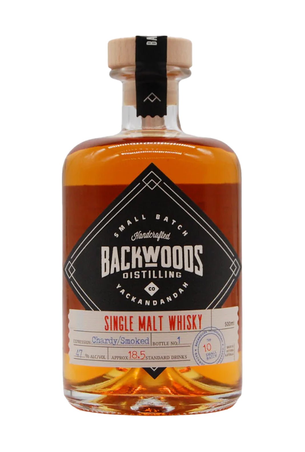 Backwoods Single Malt Batch 10 Chardonnay/smoked 47% 500ml | Whisky | Shop online at Spirits of France
