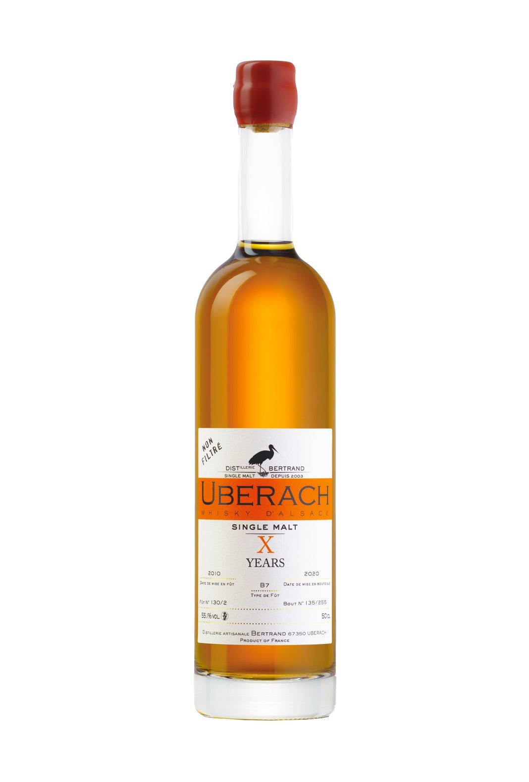Bertrand Uberach "X" 10 years 51.2% 500ml | Whiskey | Shop online at Spirits of France