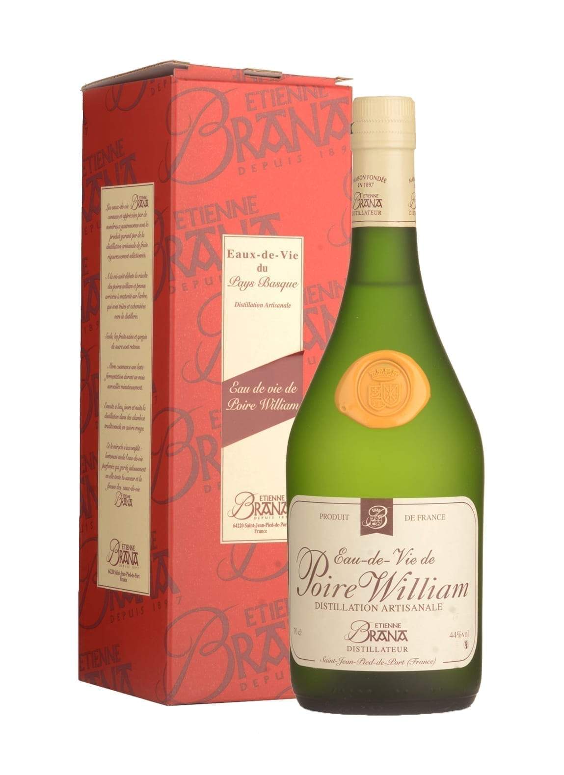 Brana Eau De Vie de Poire William (Williams Pear spirit) 44% 700ml | Liqueurs | Shop online at Spirits of France