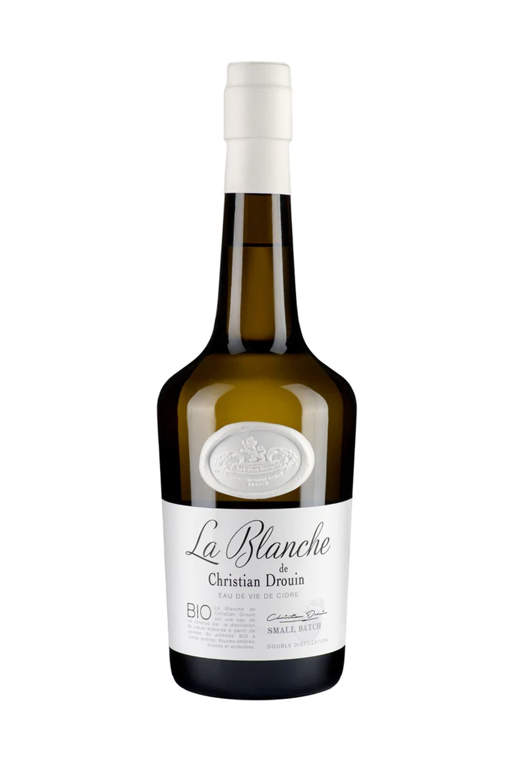 Christian Drouin 'La Blanche' Bio Organic Unaged Calvados 40% 700ml | Brandy | Shop online at Spirits of France