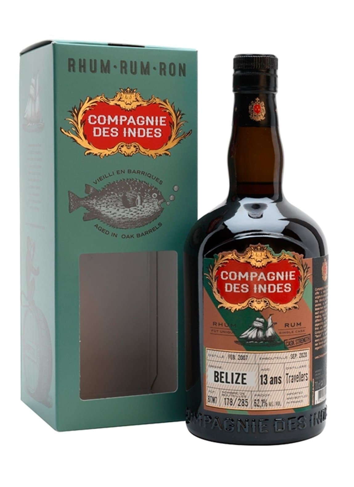Compagnie des Indes Rum Belize 13 years 62.1% 700ML | Rum | Shop online at Spirits of France