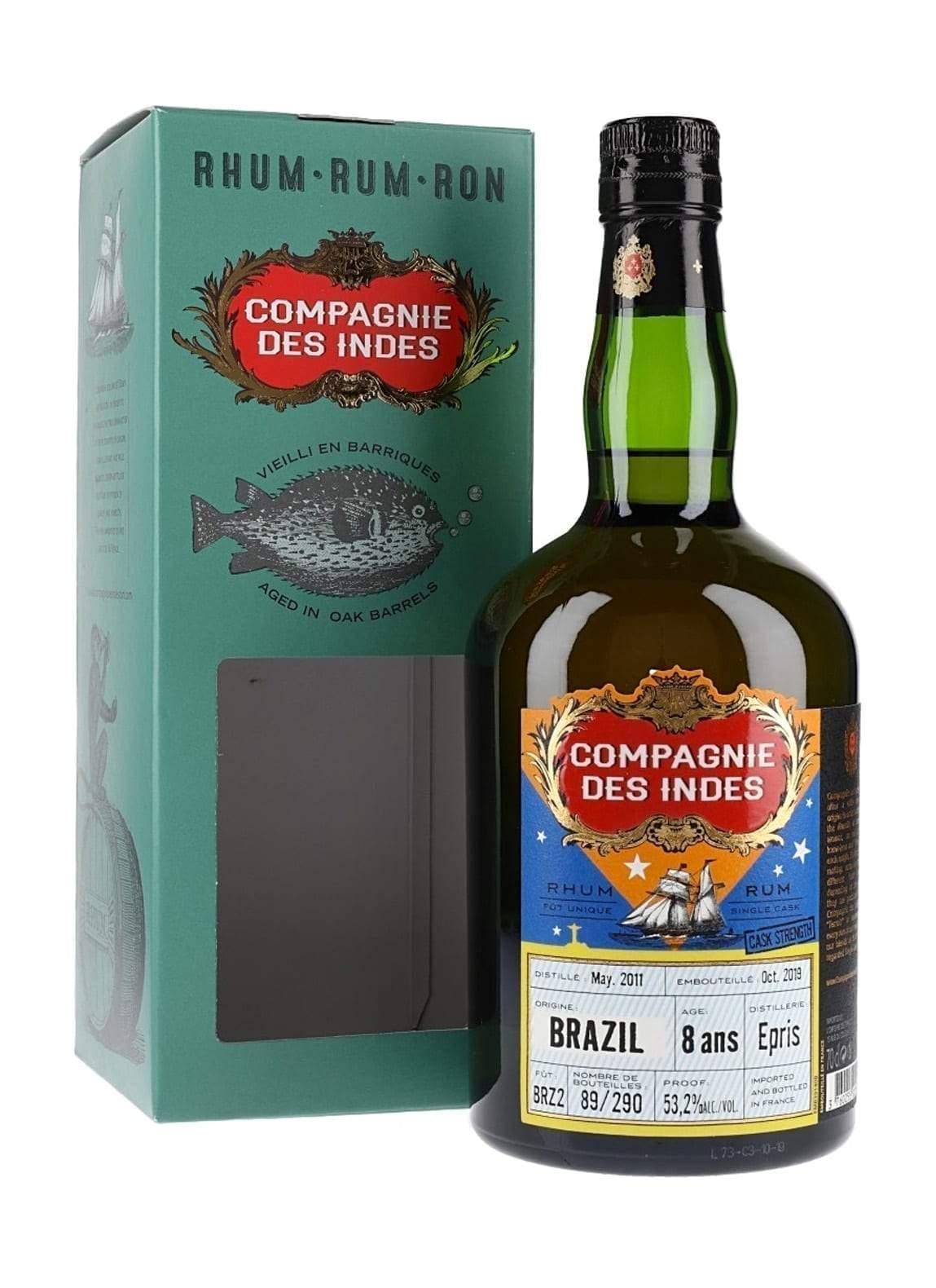 Compagnie des Indes Rum Brazil 8 Years 53.2% 700ml | Rum | Shop online at Spirits of France