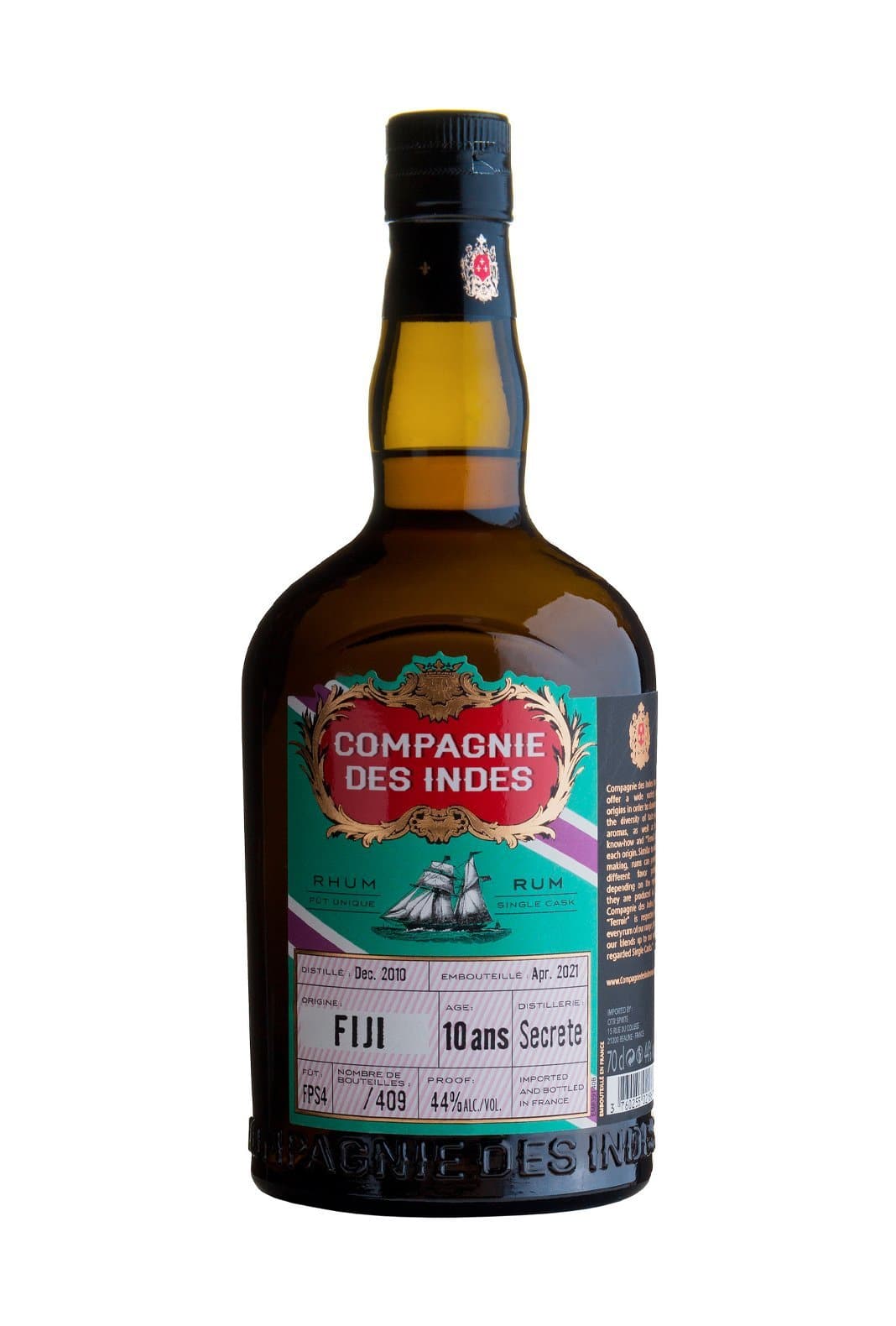 Compagnie des Indes Rum Fiji Secrete Distillery 10 year 44% 700ml | Rum | Shop online at Spirits of France