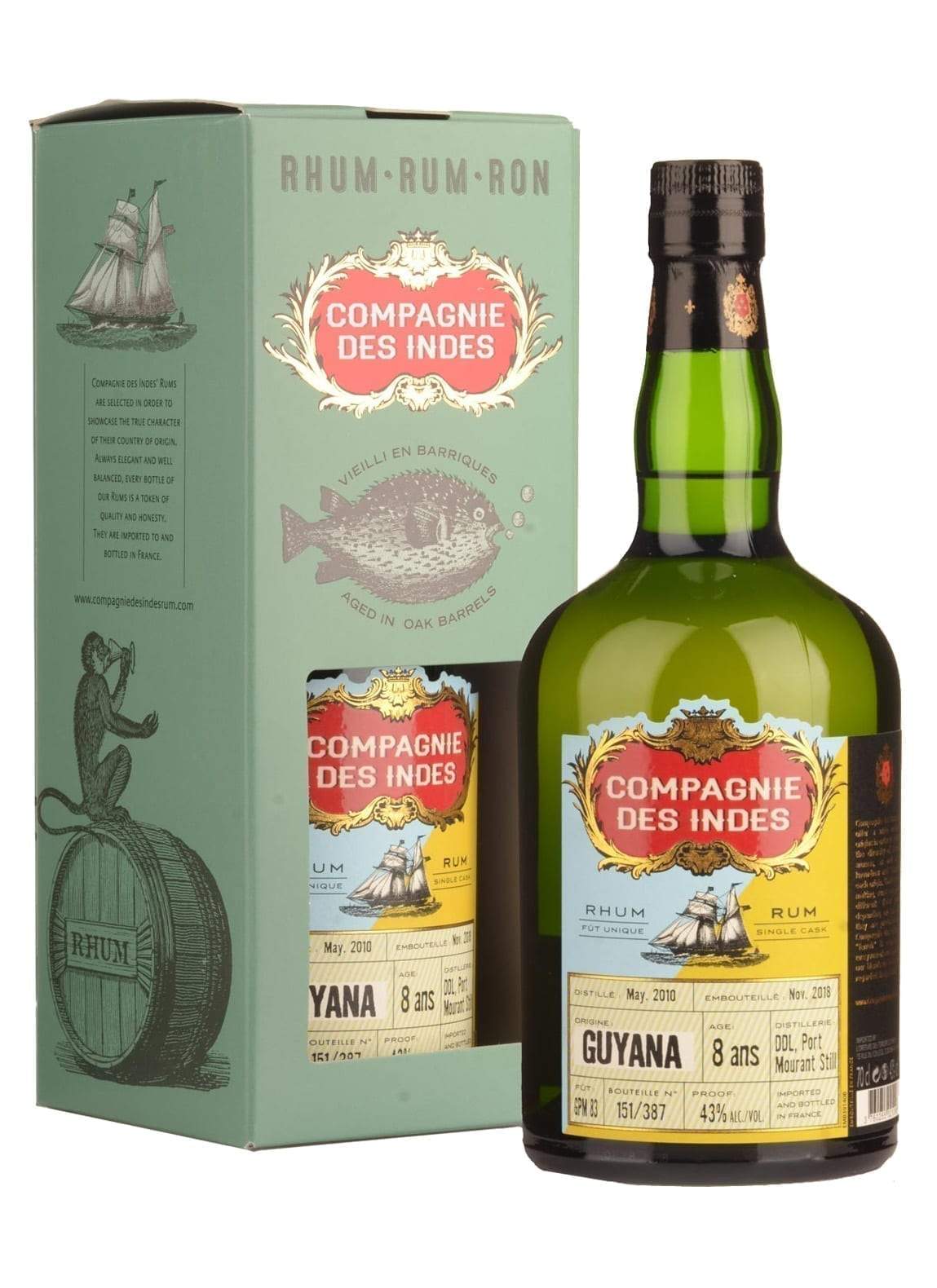 Compagnie des Indes Rum Guyana 8 years 43% 700ml | Rum | Shop online at Spirits of France