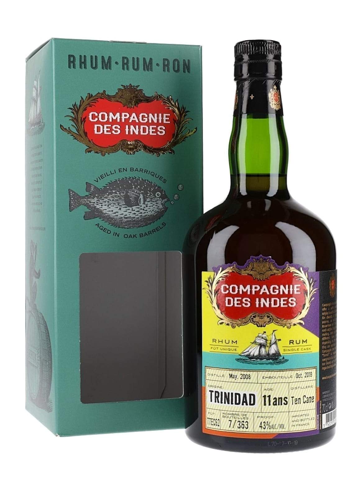 Compagnie des Indes Rum Trinidad 11 years 43% 700ml | Rum | Shop online at Spirits of France