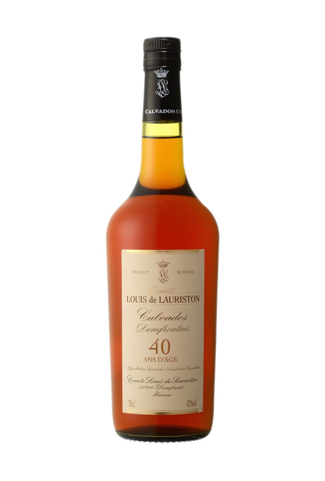 Comte Louis de Lauriston Calvados Domfrontais 40 years 42% 700ml | Brandy | Shop online at Spirits of France