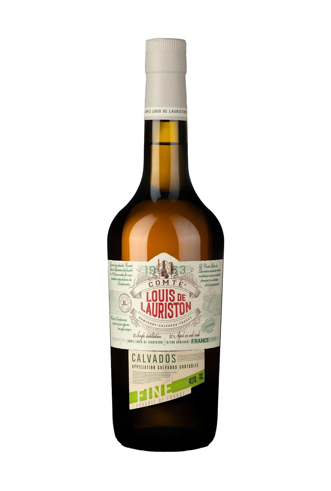 Comte Louis de Lauriston Calvados Domfrontais Fine 2 years 40% 700ml | Brandy | Shop online at Spirits of France
