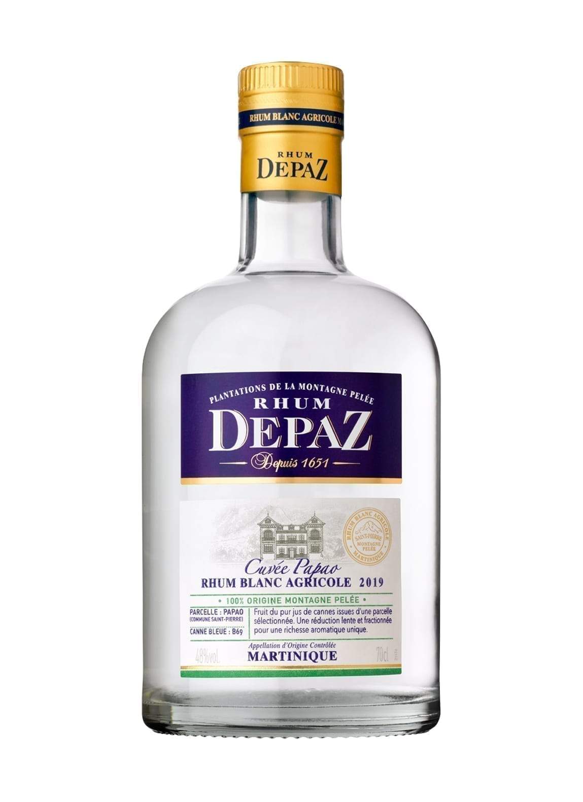 Depaz Rhum Blanc Agricole CuvŽe Papao 48% 700ml | Rum | Shop online at Spirits of France