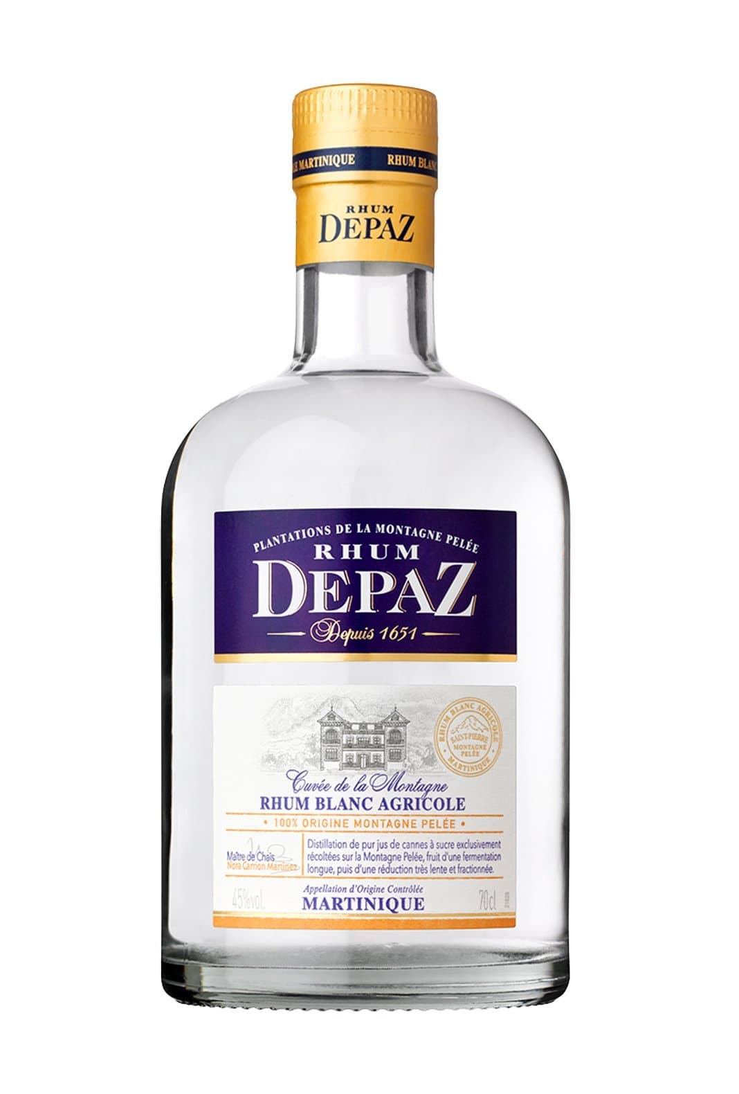 Depaz Rum Blanc (white) Montagne Pelee 45% 700ml | Rum | Shop online at Spirits of France