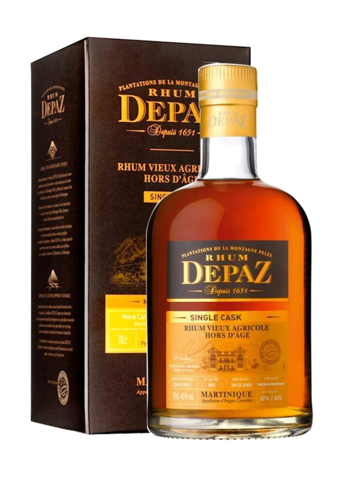 Depaz Rum Single Cask 2003 11 years 45% 700ml | Rum | Shop online at Spirits of France