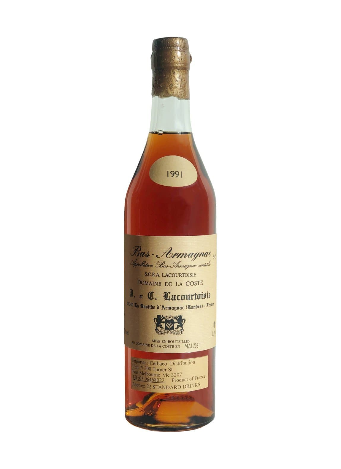 Domaine Lacourtoisie 1991 Grand Bas Armagnac 40% 700ml | Brandy | Shop online at Spirits of France