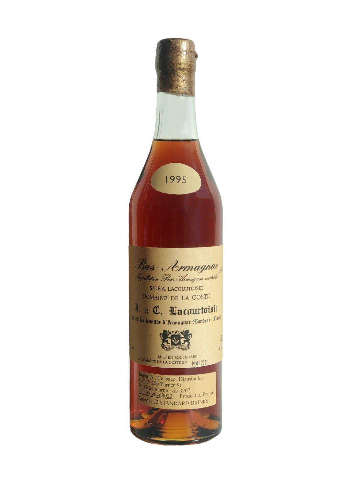 Domaine Lacourtoisie 1995 Grand Bas Armagnac 41% 700ml | Brandy | Shop online at Spirits of France