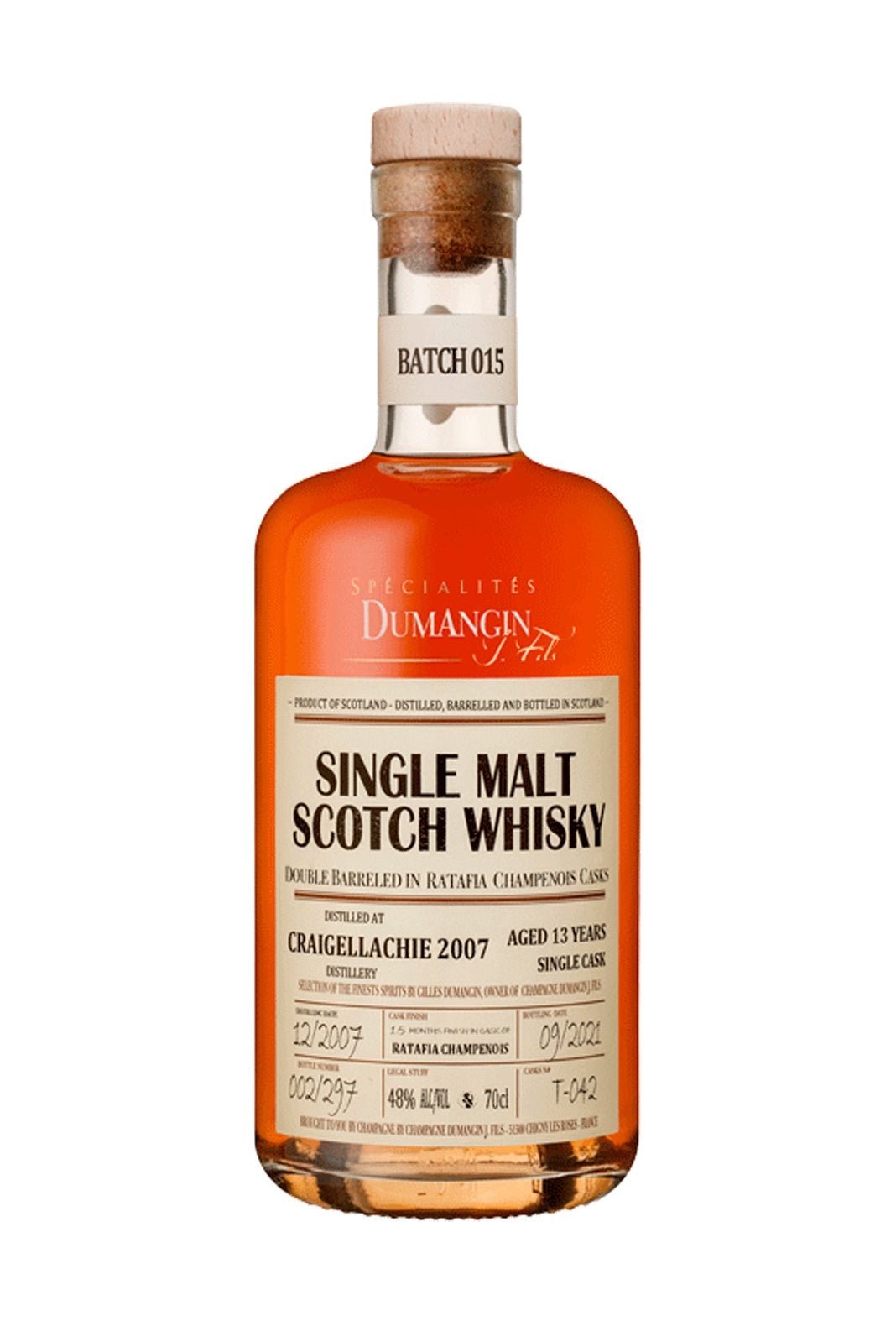 Dumangin Batch 015 Craigellachie (Scotland) 2007 Single Malt Whisky 48% 700ml | Whiskey | Shop online at Spirits of France