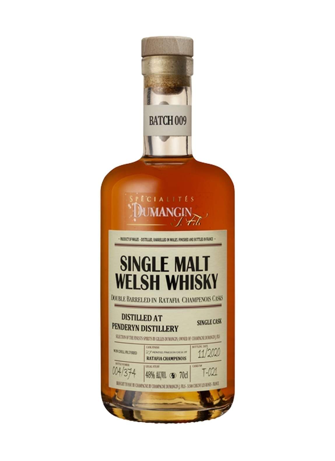 Dumangin Single Malt Welsh Whisky Penderyn Batch 009 48% 700ml | Whiskey | Shop online at Spirits of France