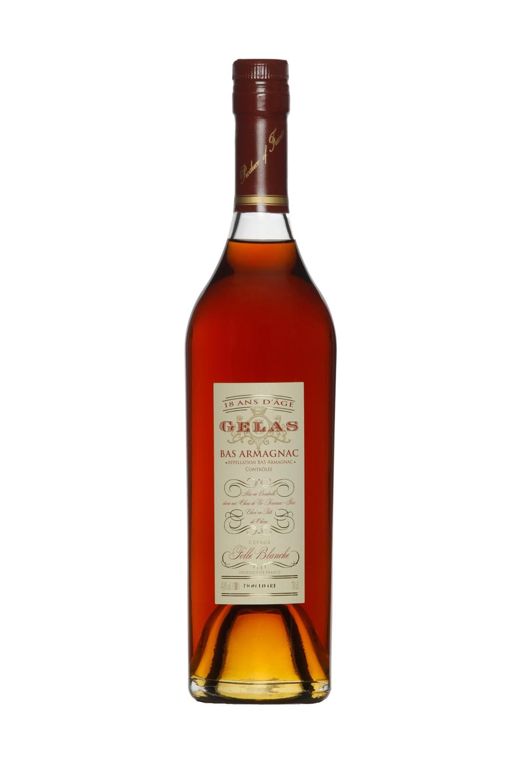 Gelas Bas Armagnac 18 years 100% Folle Blanche Unfiltered 44.7% 700ml | Brandy | Shop online at Spirits of France