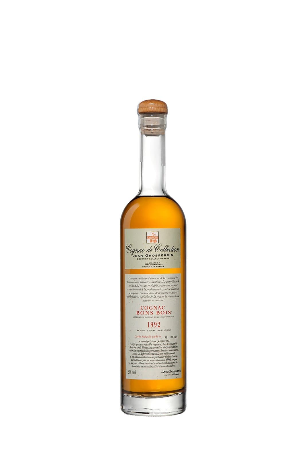 Grosperrin 1992 Bons Bois Cognac 51.5% 350ml | Brandy | Shop online at Spirits of France