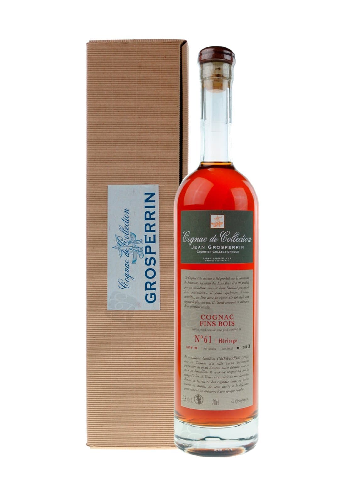 Grosperrin Cognac No. 61 (1961) Fins Bois 43.8% 700ml | Brandy | Shop online at Spirits of France