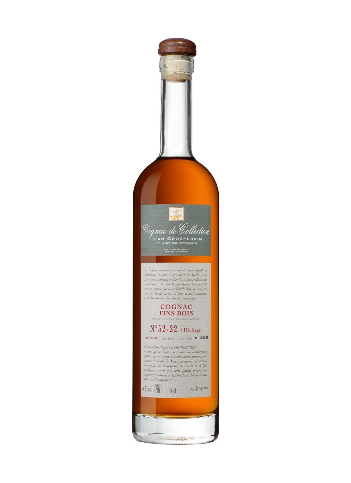 Grosperrin Cognac No.52-22 (Blend 1952 & 1922) Fins Bois 46.5% 700ml | Brandy | Shop online at Spirits of France