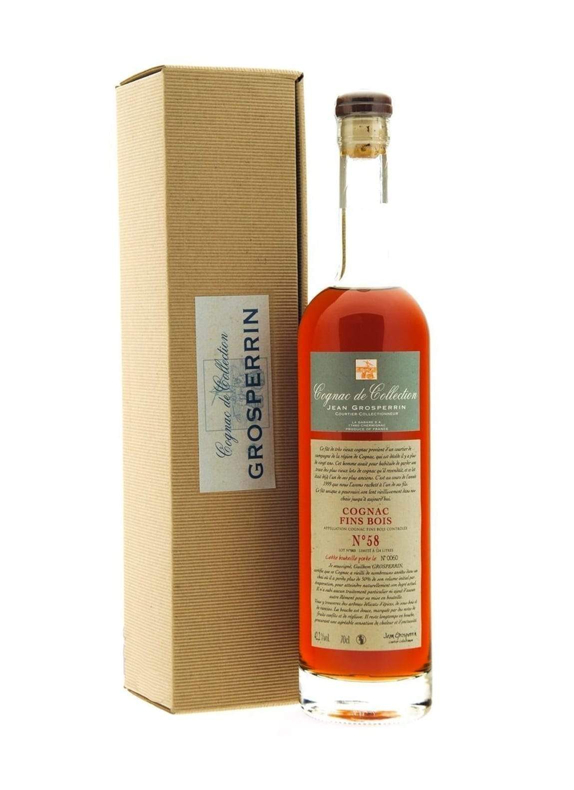 Grosperrin Cognac No.58 (1958) Fin Bois 42.2% 700ml | Brandy | Shop online at Spirits of France