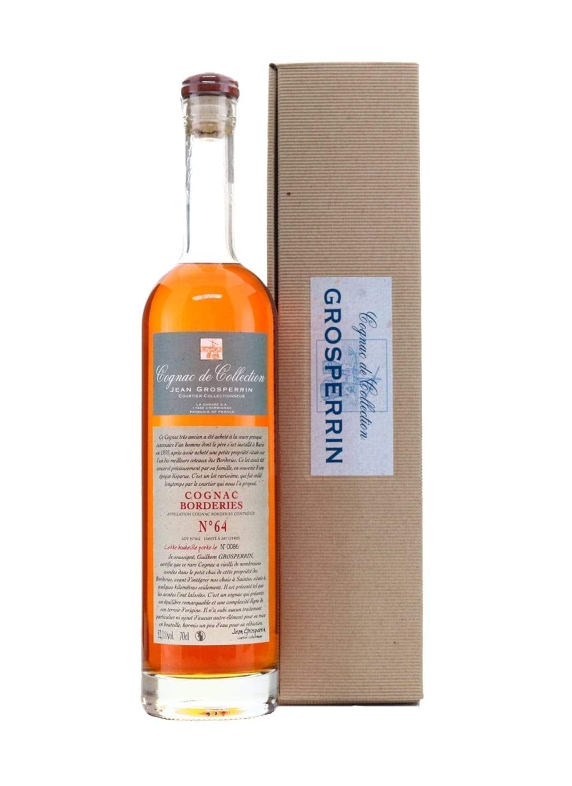 Grosperrin Cognac No.64 Borderies 52.1% 700ml | Brandy | Shop online at Spirits of France