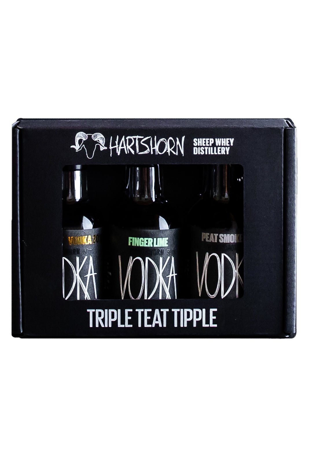 Hartshorn Trio Original, Finger Lime, Peated Vodka Gift Pack 3 x 50ml | Vodka | Shop online at Spirits of France
